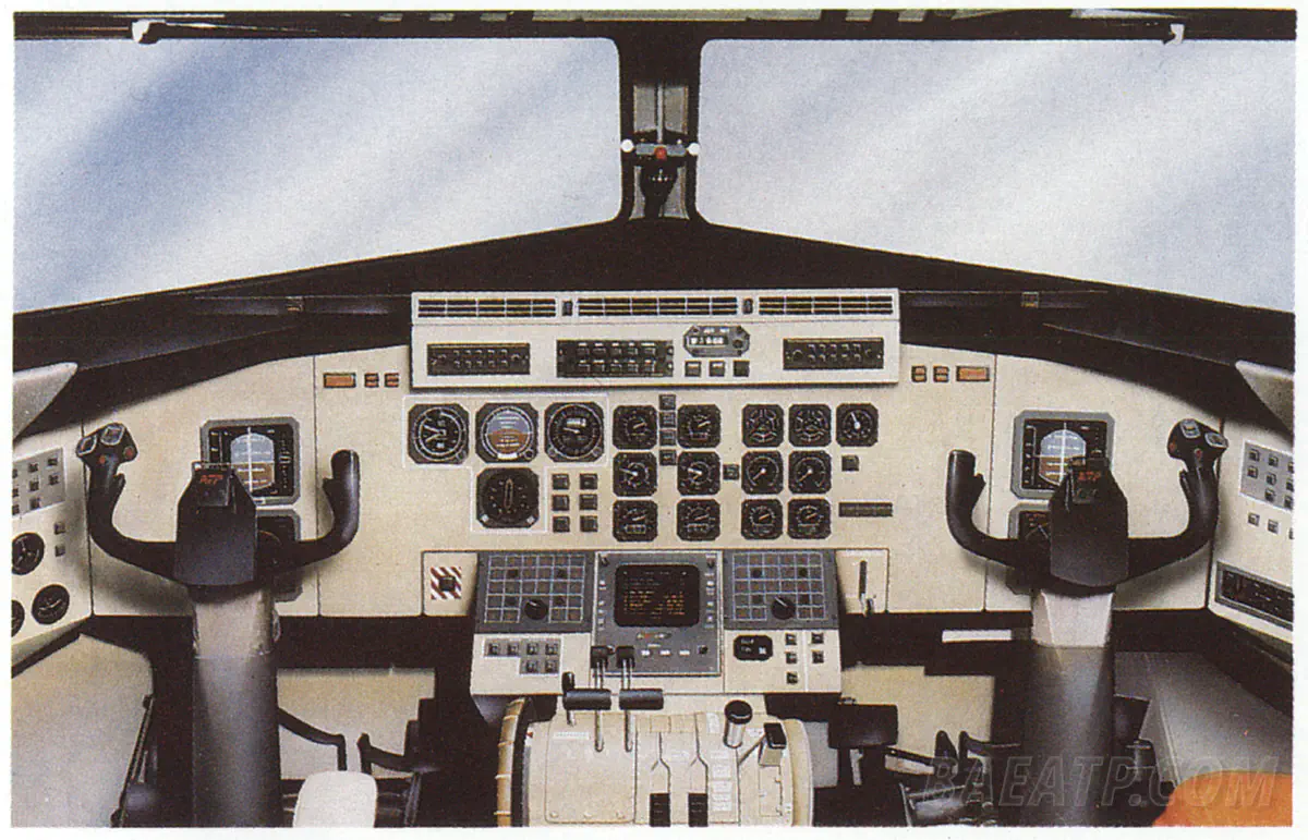 A wooden mockup of the BAe ATP cockpit